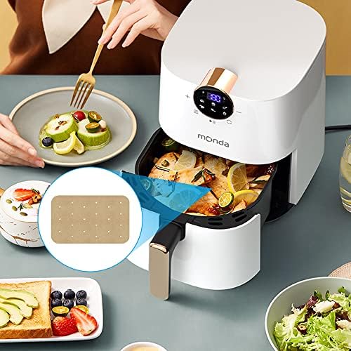 Air Fryer Accessories for Ninja Foodi Dual Air Fryer, Xpsirny 200Pcs Air Fryer Paper Liners Rectangular, Air Fryer Disposable Paper Liner for Ninja DZ201 DZ401 Double Air Fryer, 7.9 * 5.5 in
