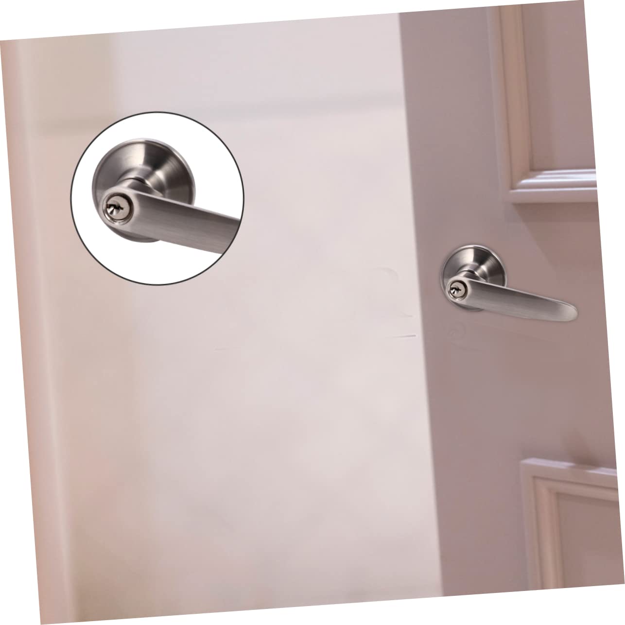 Serrure de Porte Intérieure Résistante la Rouille et Anti-effraction Barre de Verrouillage en Alliage de Zinc Argenté pour Salle de Bain ou Chambre D'garçon et Filles