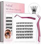 Self Adhesive Lash Extension Kit Lash Clusters DIY Eyelash Extensions 72 Individual Lashes Wispy ...