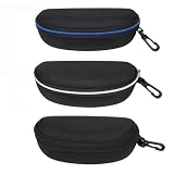 Kowellsen Sunglass Case Protable Travle Zipper Shell Eyeglasses Frame Glass Case Hook for Men and Wo