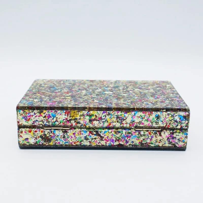 Miniatura 5 de CZDYUF - Bolso de mano de acrílico multicolor, mezcla de colores, bolsa de noche, bolsa de boda, fiesta, graduación, bolsa de mensajero con cadena