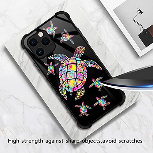 CARLOCA Compatible with iPhone 13 Case,Colorful Rainbow Turtle Family Graphic Design Shockproof Anti-Scratch Drop Protection Case for iPhone 13 - image 2
