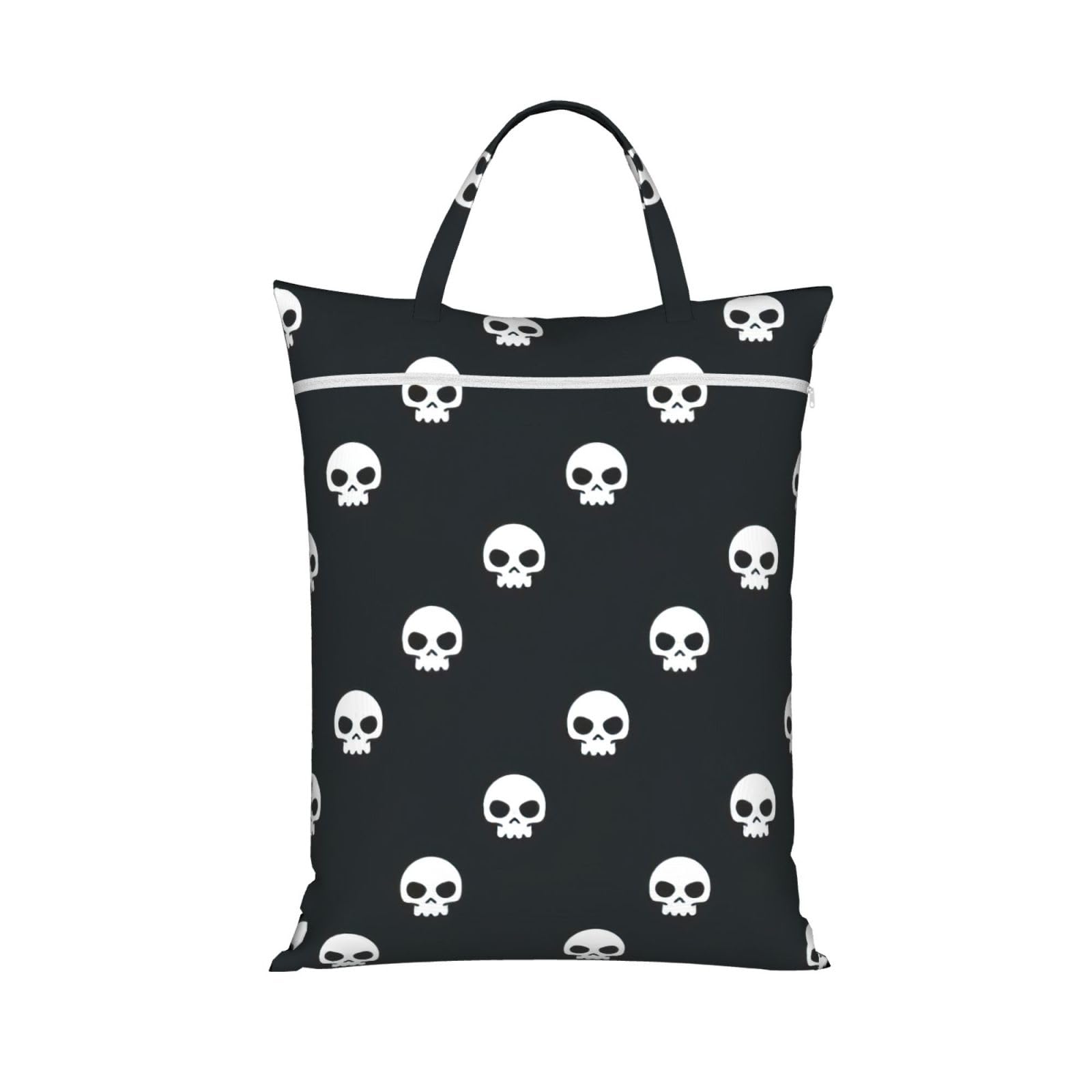 Pphgut 1 Pc Skull Print Travel Laundry Bag Portable Dirt Clothes Bags Daily Hiking Camping Vacation