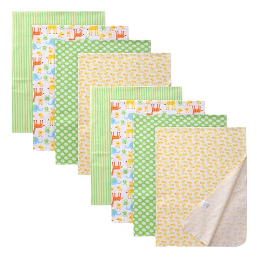 Image of Waoot Kdet Cotton Flannel Receiving Blankets Baby 8 Pcs, Baby Swaddle Blankets, Infant Flannel Blanket 30 X 30 Inch for Boy Girl (Style5)