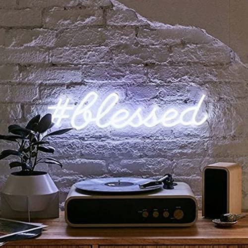 Image of Ulalaza LED Neon Sign Night Light for Wall Party Decor Bedroom Room Bar Wedding Home Birthday Art Decoration Christmas with USB Chain Light modulator 5v (lets party blue)