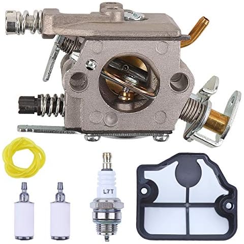 Mtanlo Carburetor Tune Up Kit for Husqvarna 36 41 136 137 141 142 Chainsaw Replaces Walbro WT-834 WT-657 WT-529 WT-289 WT-285 WT-239 WT-202 Air Fuel Filter Line Spark Plug Maintenance Parts Cover