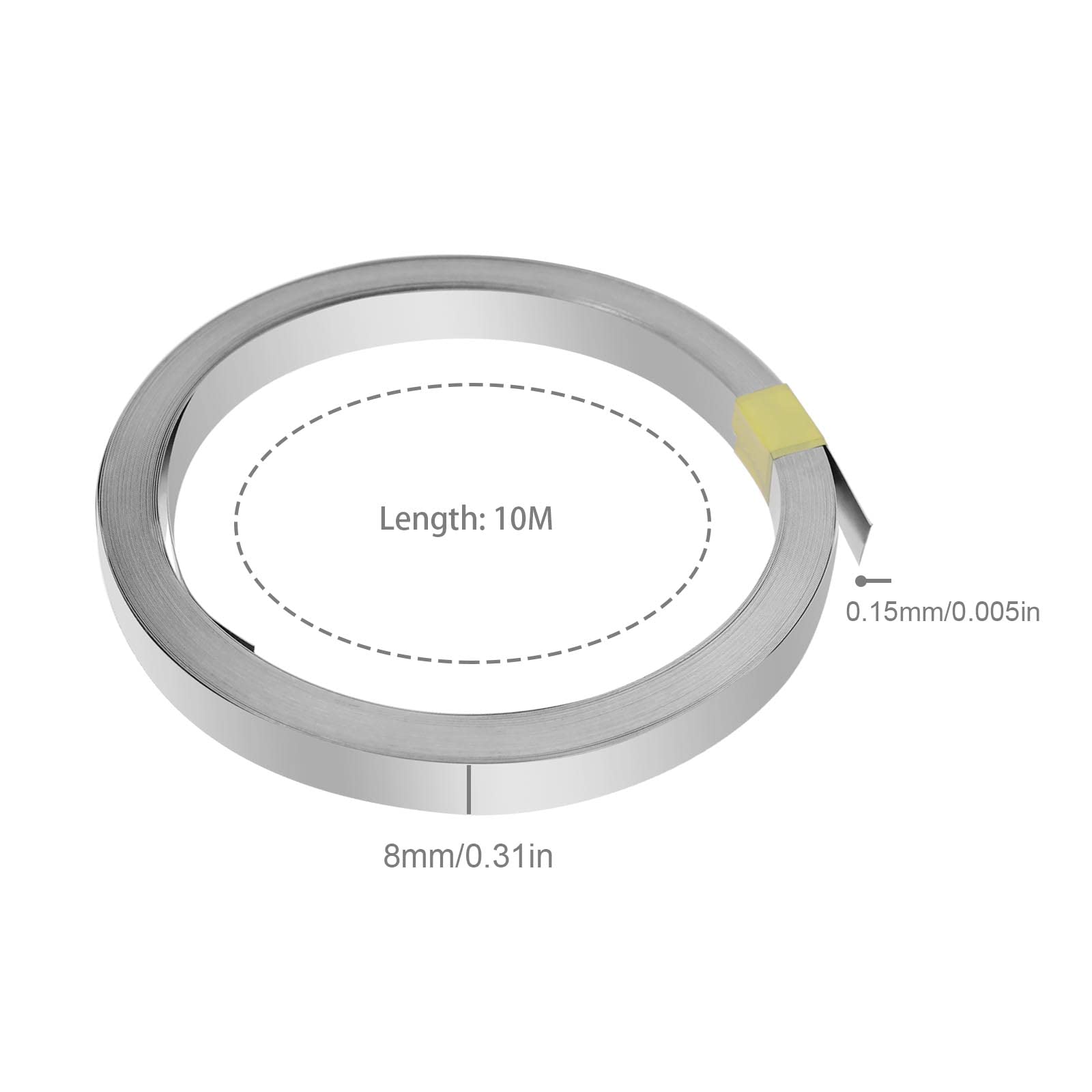 Nastro In Acciaio Nichelato Nichelato, Spessore 0,15x10 Mm - Foto 10