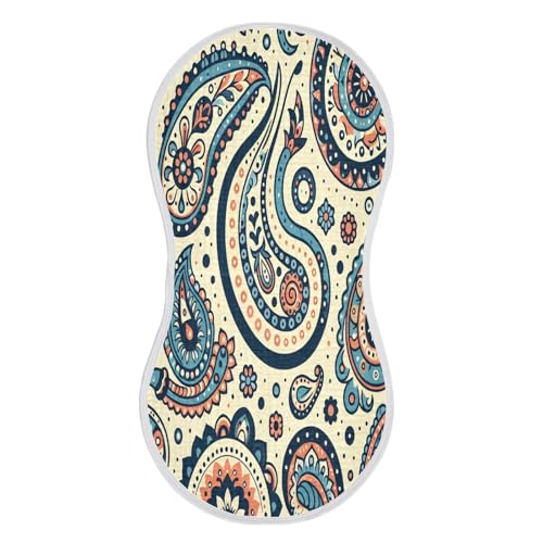 Paisley Patterns Plant Burp Cloths Cotton Baby Washcloths,Large 22x11in Burping Cloth Absorbent and Soft for Newborn Baby Boys and Girls,4 Pack