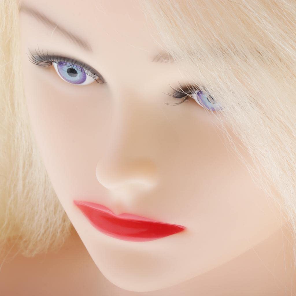 TISHITA Haarstyling Kopf Trainingskopf Frisierkopf Kosmetologie Puppenkopf mit Glattem Waschbarem Und Nicht Haarendem Haar für Damen Schüler Zuhause Salon, Beige
