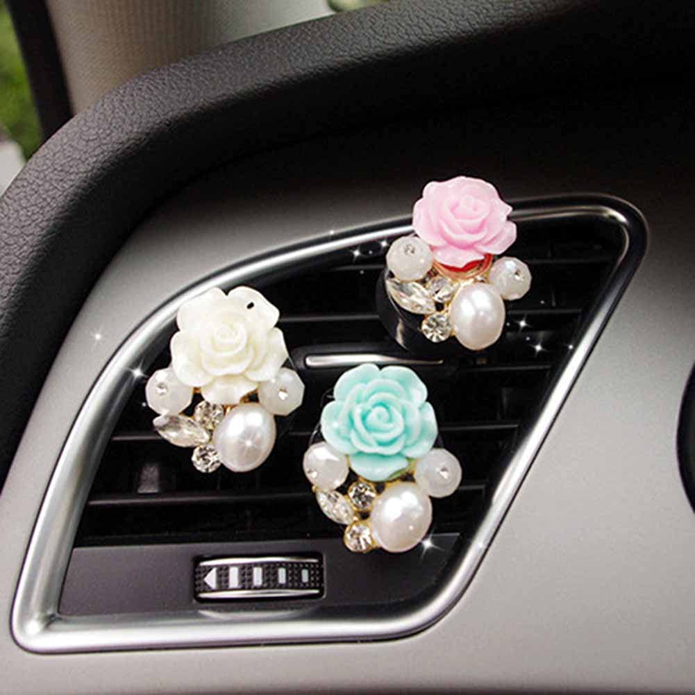 ISpchen Auto-Duft-Diffusor – Gardenia Blume Als Lüftungsclip, Weiß, Mit ätherischen Ölen Befüllbar ISpchen Auto-Duft-Diffusor – Gardenia Blume Als Lüftungsclip, Weiß, Mit ätherischen Ölen Befüllbar