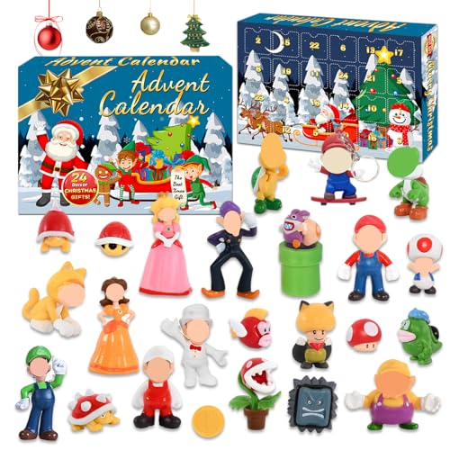 Calendario dell'Avvento Super Bros, Calendario di Natale Super Bros 2025 con 24 Bros Minifigure e Regali di Natale