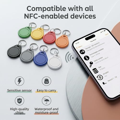 Porte-clés NFC NTAG215 étiquette programmable réinscriptible 504 octets iPhone Android - 2