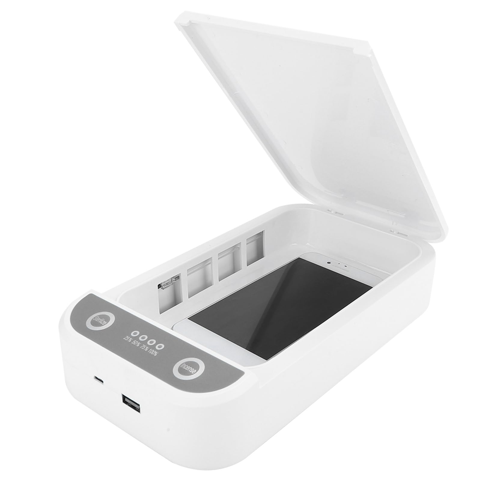 Boîte de Nettoyage désinfectante UV pour téléphone Portable, lumière UVC 360°, Outil de Nettoyage pour téléphone Portable, Accessoire avec Mode de stérilisation Rapide pour