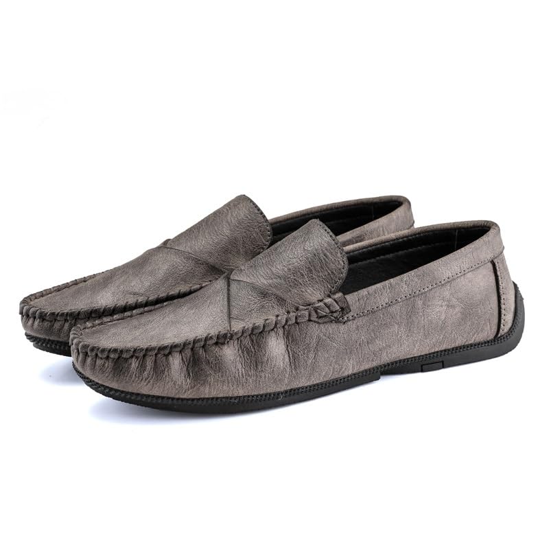 Mens Loafers Shoe Vegan Leather Solid Color Driving Style Loafer Stitching Details Flexible Slip Resistant Flat Heel Outdoor Slip-ons4