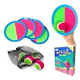 Toss and Catch Ball Set – Family Outdoor Games, Games for Kids Ages 4-8 +, Beach Kids Toys Great for Boys and Girls, Ideal for Birthday Includes 4 Paddles 4 Sticky Balls (36 Months+)