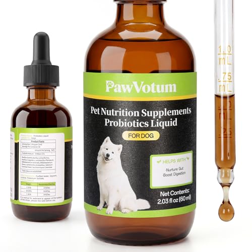 Pawvotum Constipation Relief Probiotics for Dogs Natural Stool Softener & Digestive Aid Gut Health Supplement Gentle Elimination & Upset Stomach Soother 2 Fl Oz