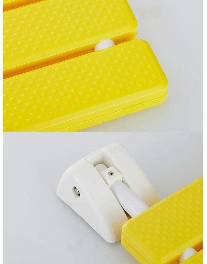Sgabello da Bagno con Sedile per Doccia Pieghevole, Sedile Antiscivolo Dispositivo di Ausilio per la Doccia per Bagno per Disabili Anziani Capacità di Carico di 130 Kg/Giallo