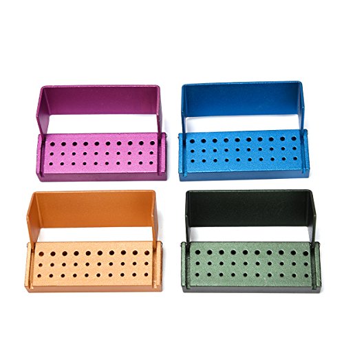 4 pcs 30 Holes Dental Disinfection Diamond Burs Holder Opening Box Dental Lab