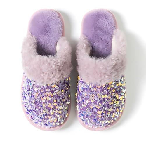 Fashion Sequins Slippers for Women & Men - Warm, Comfy, Non-slip, Plush, Fuzzy, Memory Foam Indoor/Outdoor Shoes2