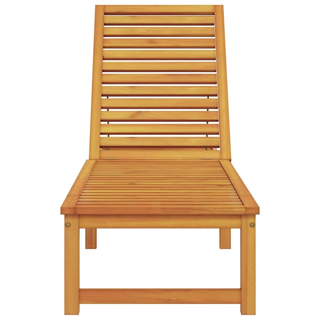 vidaXL Transat Marron 202 x 53 x 89 cm Bois d'Acacia Massif, Mobilier extérieur Moderne, transat Adjustable, Fauteuil Patio Minimaliste, résistant aux intempéries
