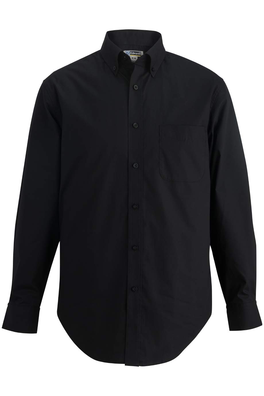 Edwards Men's Long Sleeve Stretch Poplin Shirt Large Black