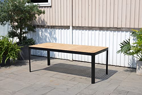Image of Brampton Seizur Rectangular Dining Black Table | Ideal for Patio and Outdoors | Certified Teak