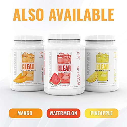 NutraBio Clear Whey Protein Isolate – Pure Whey Isolate for Men and Women, Delicious Fruit Flavors – Non-GMO, Zero Lactose - Pineapple Splash, 20 Servings - Image 6