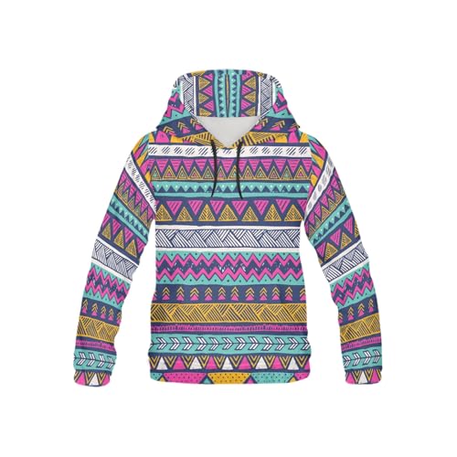 Aztec Long-sleeve All Over Print Athletic Hoodies Pullover Sweatshirt