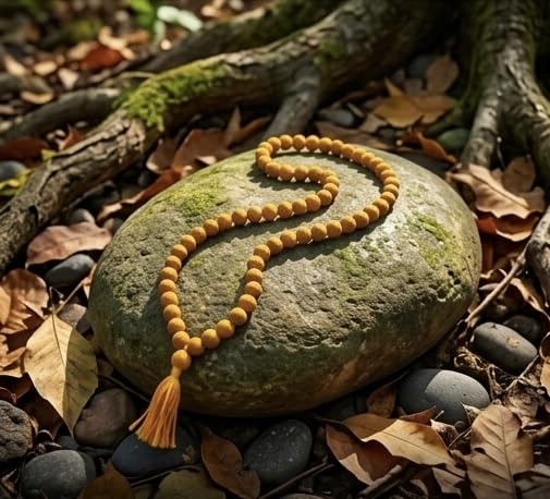 Original Haldi Mala 108 Beads for Japa & Wearing | Natural Turmeric Root Haridra Mala for Lord Ganesha, Bagalamukhi Puja & Guru Grah Shanti | मूल हल्दी की माला-image-30