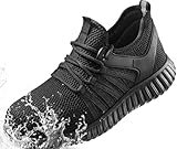 Padphri Steel Toe Shoes for Men Women Waterproof 260507 Black