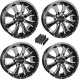 Full Set of Raceline Mamba Simulated Beadlock Wheels (4) Black/Machined 15x7 / 4/156 (4+3) +5MM