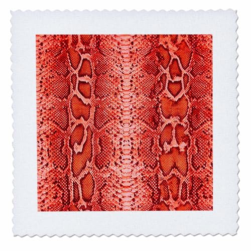 25x25 inch Quilt Square - Red Snakeskin Animal Print Designs Prints and Patterns