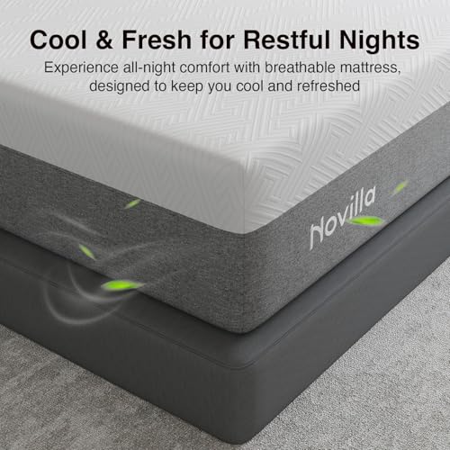 Image of Novilla Mattress Full Size, 14 Inch Gel Memory Foam Mattress Full in a Box for Suppotive, Pressure Relieving & Plush Comfort, Bliss