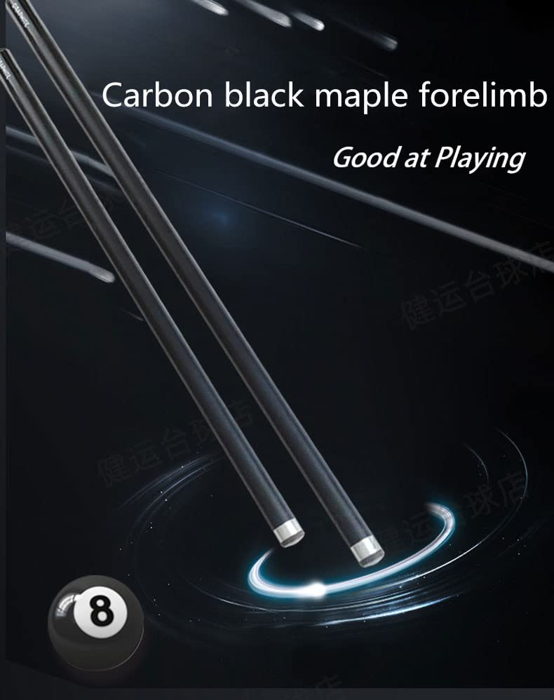 Taco de billar pool 57 pulgadas negro carbono arce miniatura 2