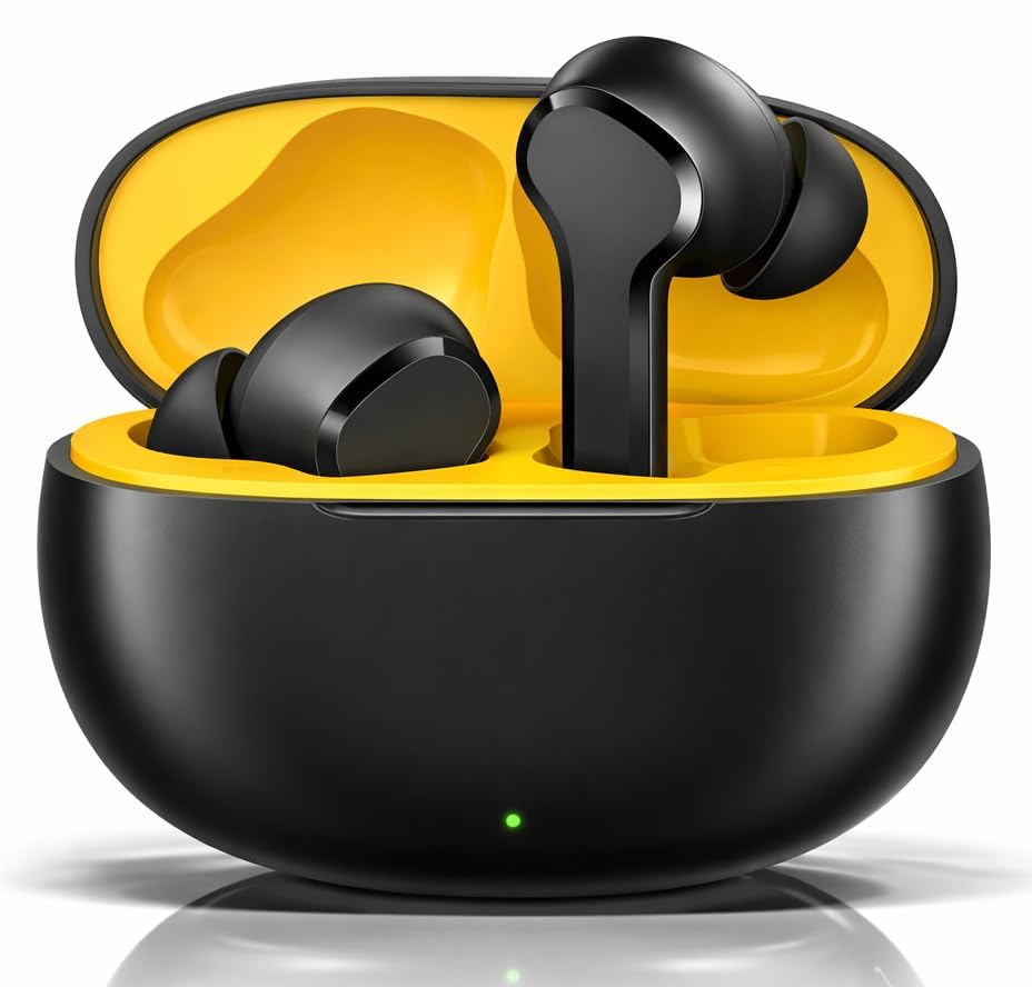 Image of Lynacz Original Compatible for Truly Wireless Bluetooth in Ear Earbuds with 42 dB ANC, 12.4mm Driver, Dirac-Tuned, Ultra Bass Tech, 35.5 hrs Playback -Black