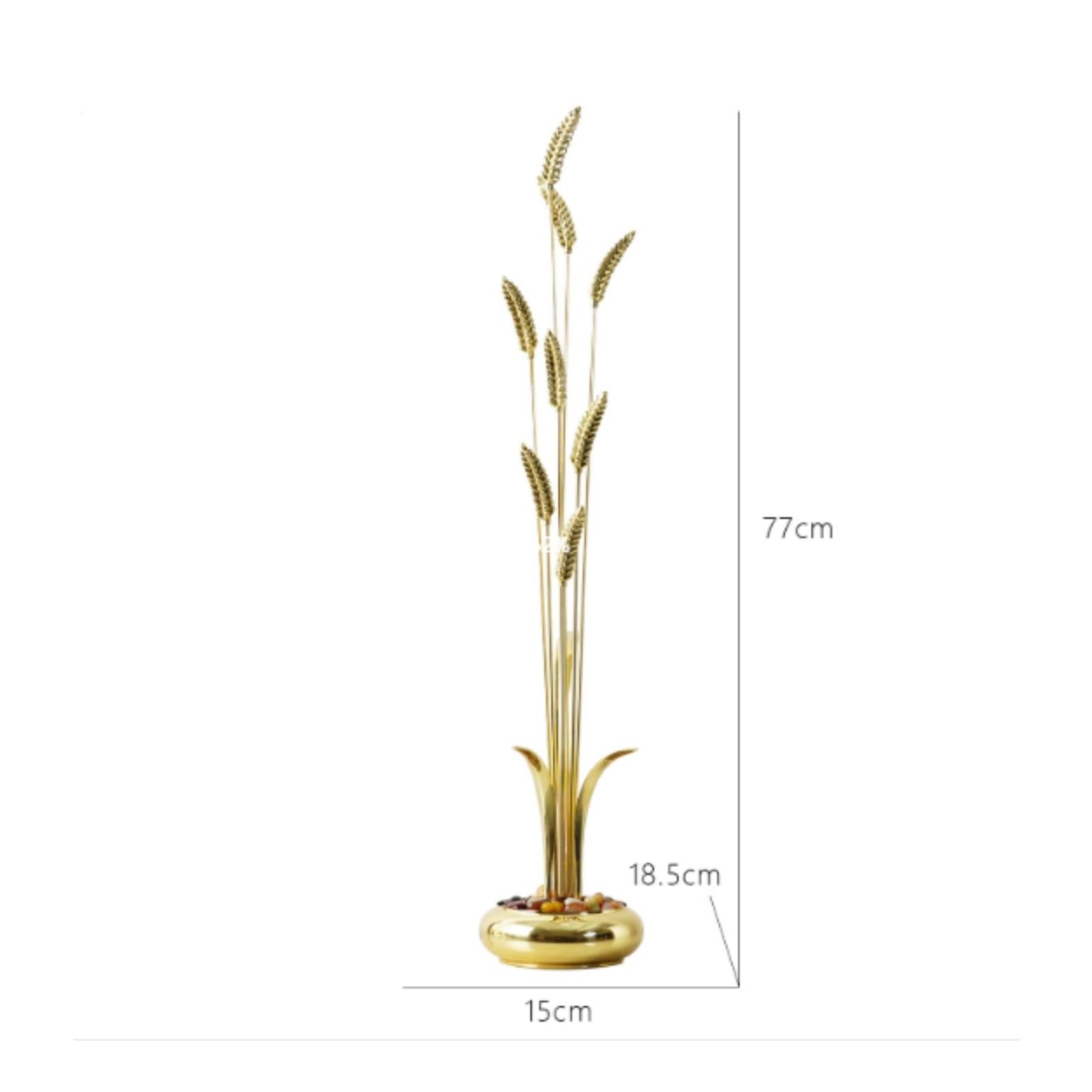 Adorno Varillas Doradas Tallos Dorados Elegante Figura corativa Latón Escultura Frutas para Entrada, 8-Tassel