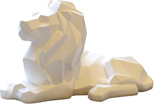 Miniatura 1 de Abstracto León Estatuas Mano Anhelada Animal Escultura De Resina Decoración Moderna Del Hogar Blanco