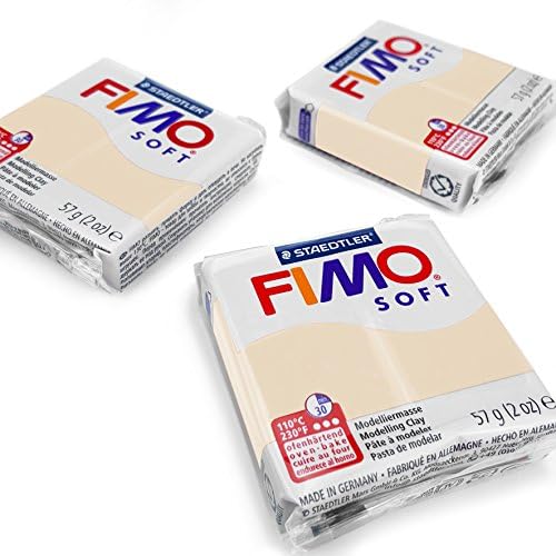 FIMO Soft Polymer Oven Modelling Clay - Most Popular Colours - 57g - Set of 3 - White