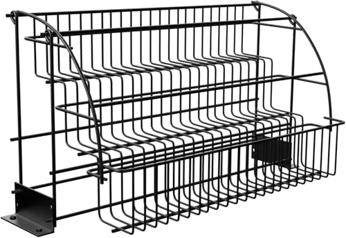 3-Tier Pull Down Cabinet Spice Rack Organizer Iron Retractable Kitchen Storage Shelf Organizer for Cabinet/Pantry, Holds Seasoning Jars, Bottles, Shakers (Black)