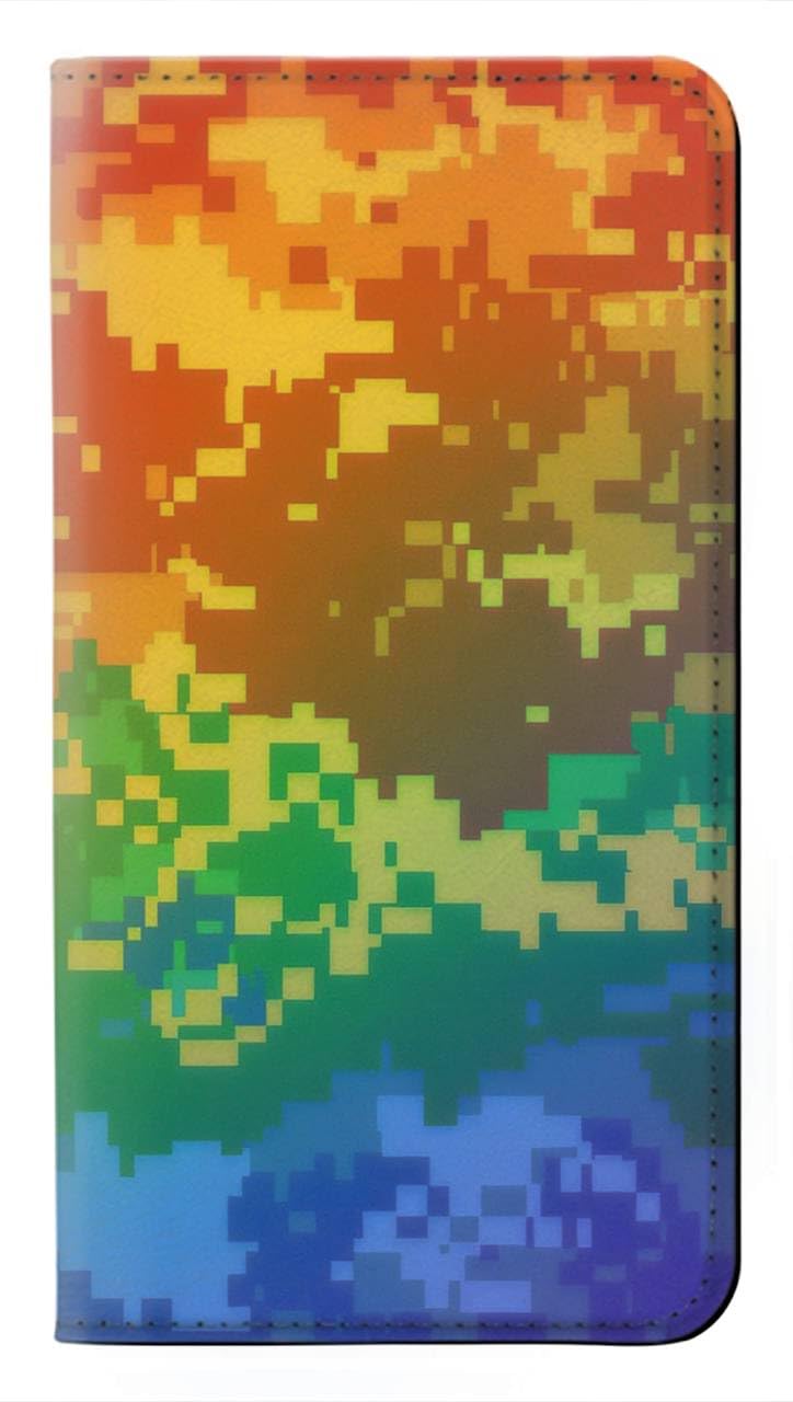 Etui iPhone 16 Pro LGBT camouflage housse flip en cuir
