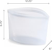 Vista 5 de Bolsa de almacenamiento de alimentos reutilizable de silicona premium Stasher, transparente, apta para microondas, al vacío, lavavajillas, horno