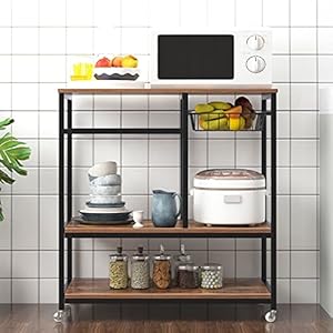 soges Kitchen Baker's Rack Kitchen Cart Utility Storage Shelf Microwave Oven Stand Storage Shelf Rustic Brown YL-D5002 soges Kitchen Bakers Rack Kitchen Cart Utility Storage Shelf Microwave Oven Stand Storage Shelf Rustic Brown YL D5002