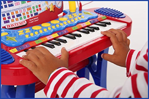 Bontempi 13 3240 Elektronisch orgel met benen, kruk en microfoon, veelkleurig - Image 5