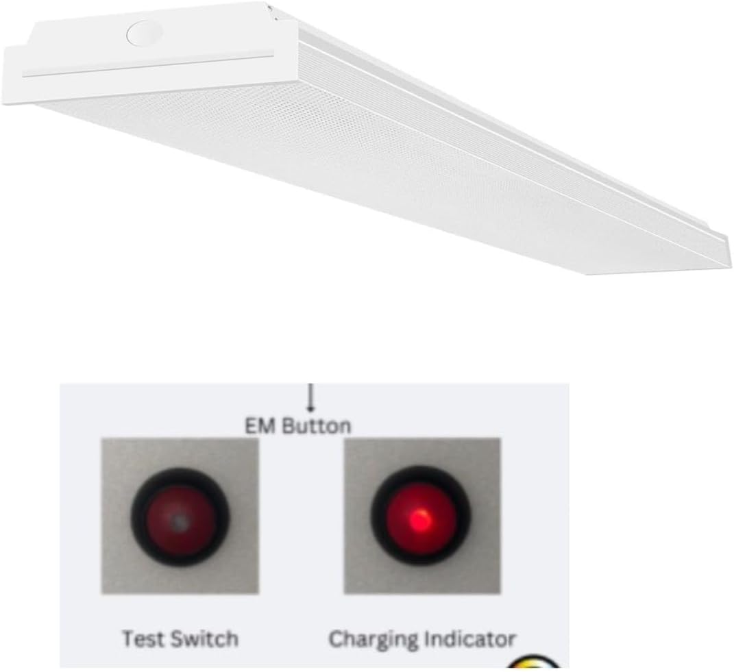 E2 LIGHTING LED Emergency 90mins Wraparound Light, 3500K/4000K/5000K Adjustable 40W 5200lm for Garage Workshop Office 120-277V, ETL
