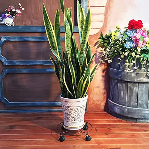 Pots de fleurs ronds avec roulettes de 27,9 cm en lot de 3 - 5