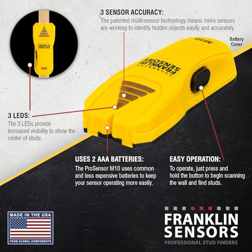 image for Franklin Sensors ProSensor M10 Stud Finder with 3-Sensors, Wood & Meta