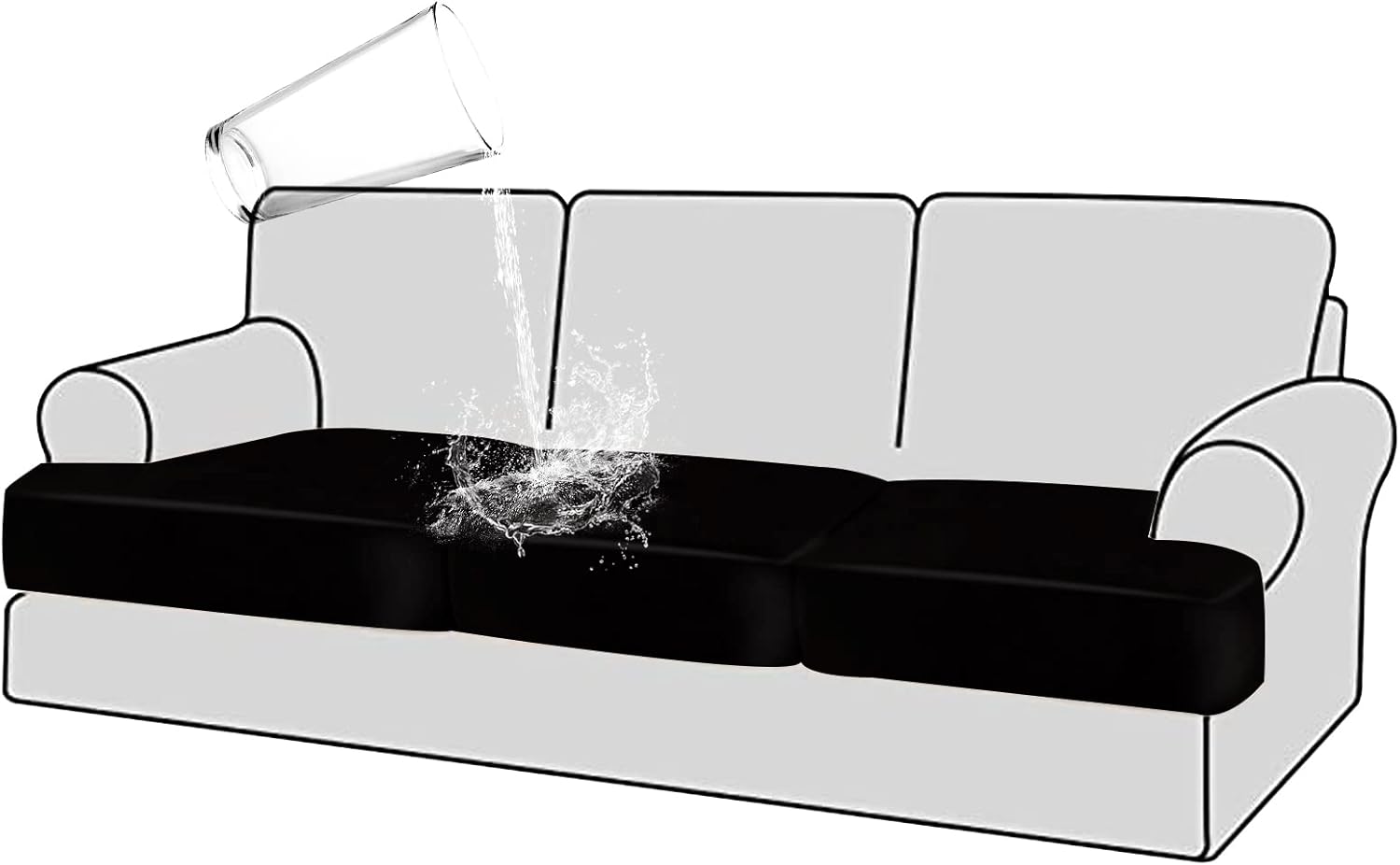 Auctus PU leather sofa cushion cover waterproof elastic