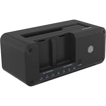 ICY BOX HDD/M.2 NVMe SSD Docking Station USB 3.2 Gen 2 10 Gbps Hard Drive Cloning Station & Reader 2.5 & 3.5 SATA to M.2 NVMe/M.2 NVMe to M.2 NVMe Two-Way Cloning IB-2924MSCL-C31