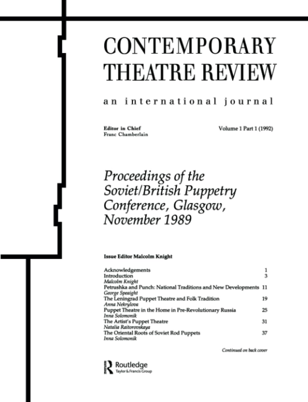 Soviet British Puppetry Conference actes de conférence reliés pour chercheurs