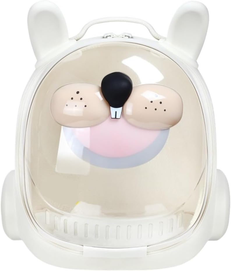 Kitten Carrier Pet Bag Portable Space Cat Bag Outing Bag Transparent Portable Space Capsule Bubble Rabbit Backpack Travel Bag Cat Bag(White)